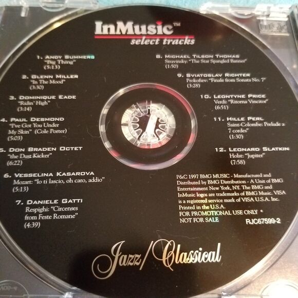 Inmusic select tracks BMG jazz/classical CD - Picture 4 of 5